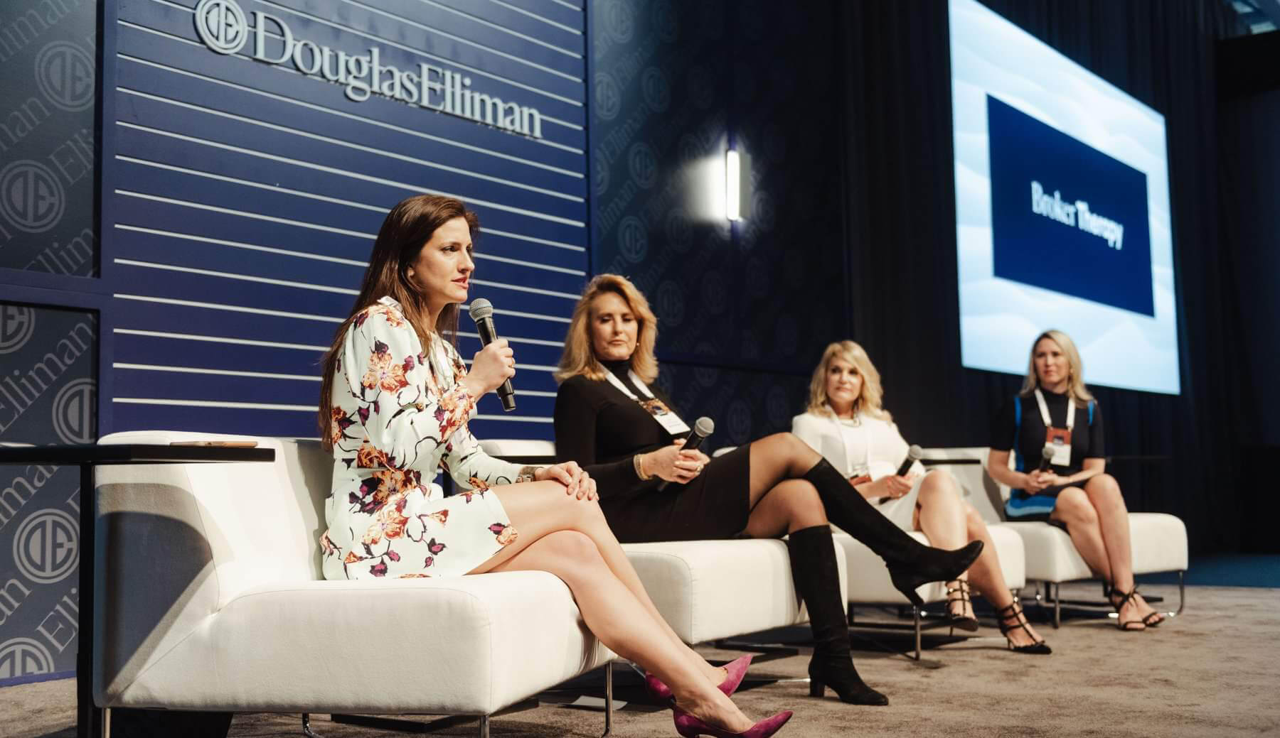 Panel speakers on stage