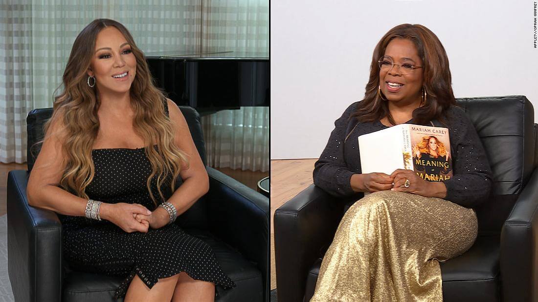 Oprah and Mariah Carey talking