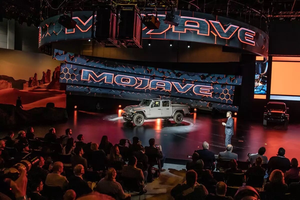 Jeep car reveal at auto show